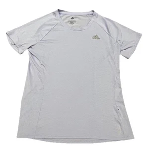 Adidas Womens Running AeroReady Shirt Size M Light Purple Workout Tee - Picture 1 of 11