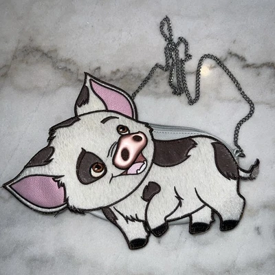 Danielle Nicole Disney Moana Pua Pig Die Cut Crossbody Bag Purse RARE Spots - Image 1 of 4