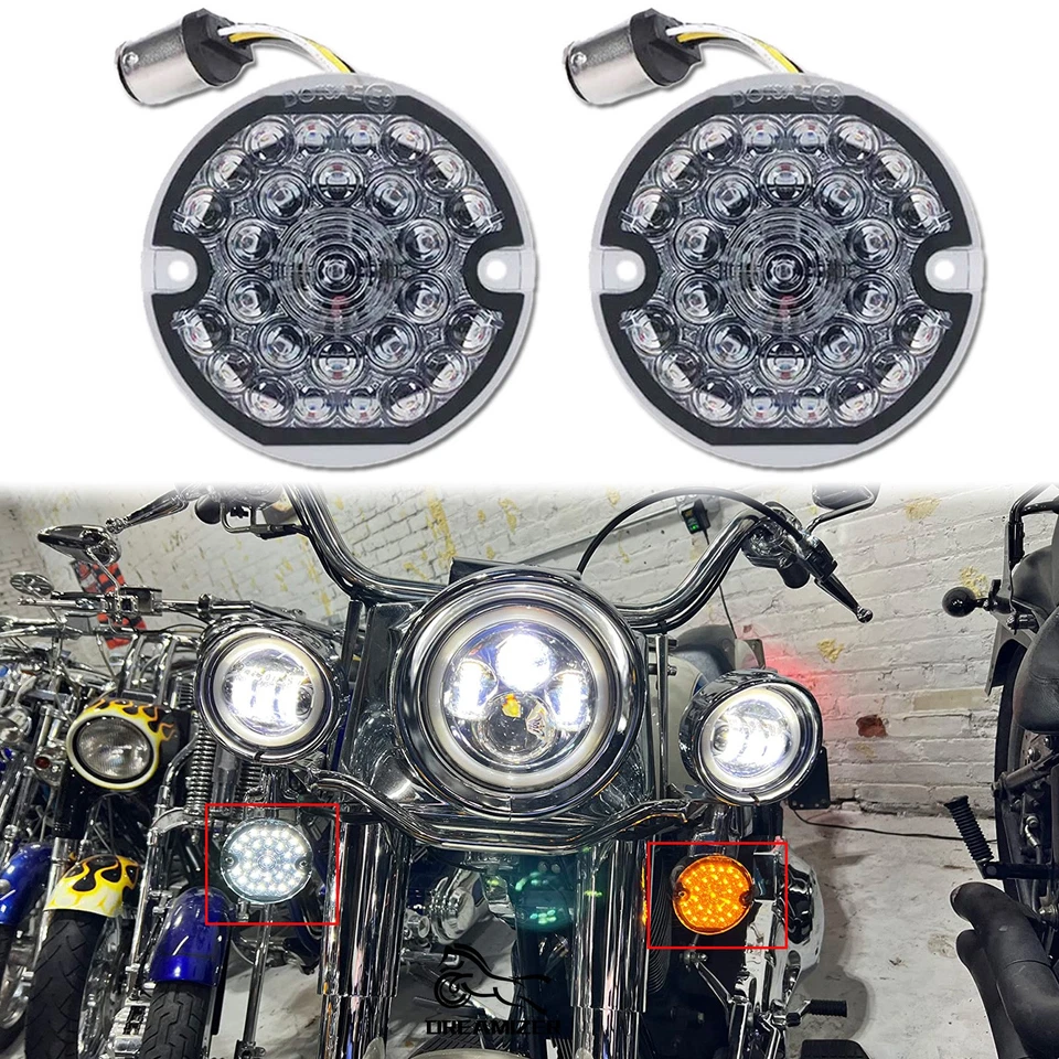 Светодиодные мигалки указатели поворота 3-1/4 дюйма 1157 для Harley Road King Electra Glide - Изображение 1 из 4