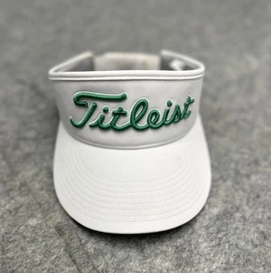 Titleist ProV1 Footjoy Mens White W/ Green Embroidery Visor Hook Loop Adjustable - Picture 1 of 6