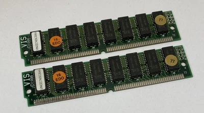 32MB Kit (2 x 16MB) VIS VM43217405CJSA-6 60ns 72-Pin DRAM EDO Memory Modules - Image 1 of 4