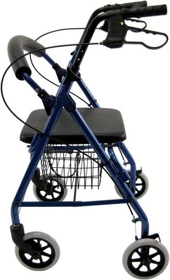 Karman Healthcare R-4100-BL Aluminum Rollator with Low Seat, Blue, 6" Foto 1 de 2