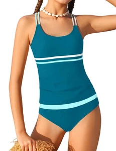 Girls Swimsuit 15 16 T Girls Tankini Swimsuits Size 14-16 Girl's Two Piece Sw... - Picture 1 of 5