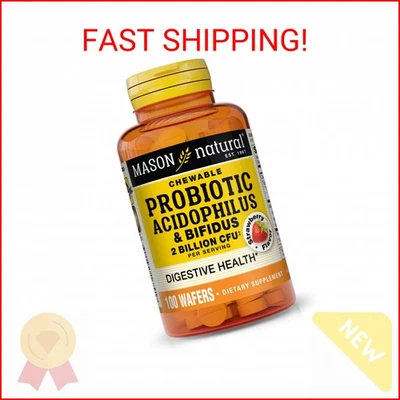 MASON NATURAL Probiótico Acidophilus con Bífido, Suministro para 50 Días, Apoya la Salud Foto 1 de 2