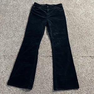 AG Adriano Goldschmied Alexxis Boot Pants Size 32 Black Velvet High Rise Bootcut - Picture 1 of 11