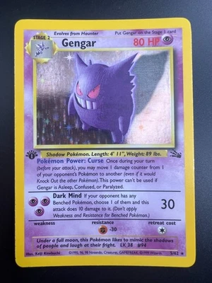 Gengar - 5/62 - Pokemon Fossil 1st Edition Holo Rare Card WOTC NM - Image 1 of 3