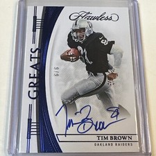 2022 Panini Flawless Football Tim Brown Greats Sapphire 6/6 Raiders HOF On Card!