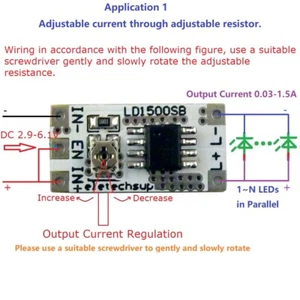 Controlador de corriente constante LED de alto brillo de corriente de salida ajustable 28-1500 mA - Imagen 1 de 12