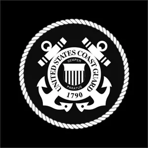 US Coast Guard Seal Militär 1 Farbe Fenster Wand Vinyl Aufkleber Aufkleber - Bild 1 von 5