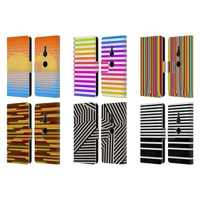 FUNDA BILLETERA LIBRO CUERO RAYAS DINÁMICAS HEAD CASE DESIGNS PARA TELÉFONOS SONY 1 Foto 1 de 4