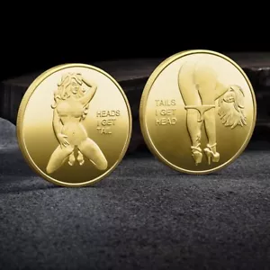 Challenge Coin Tails I Get Head Gold Heads I Get Tail Sexy Lady Commemorative - Bild 1 von 5