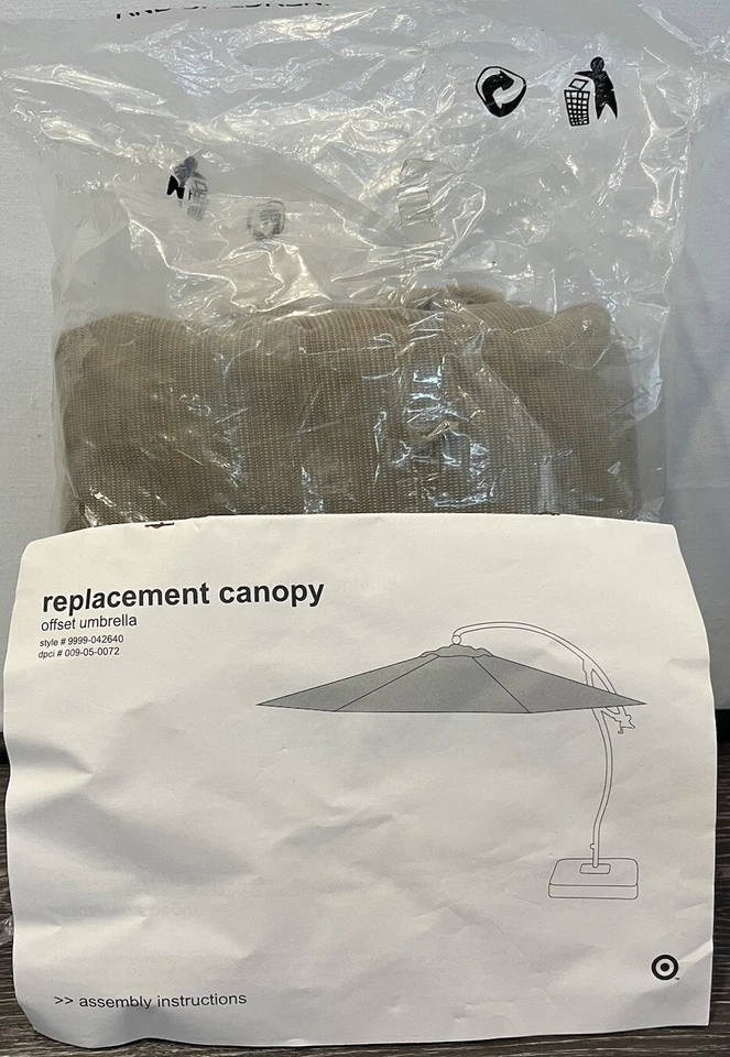 Paraguas desplazado de lona marrón 9999-043640 Target de repuesto Foto 1 de 3