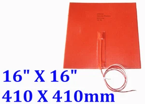 16" X 16" 410 X410mm 48V 1000W w/ 3M w/ Thermistor 3D Printer HeatBed Pad Heater - Foto 1 di 12