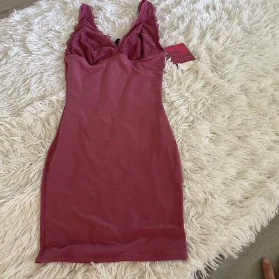 Yummie Tummie Diane Seamlessly Shaped Lace Top Tank Top Dress Pink Women Xs - Image 1 of 3