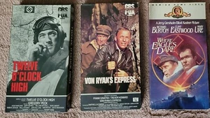 VHS War Films 12 O'clock High,  Von Ryan's Express, Where Eagles Dare - You Pick - Picture 1 of 15