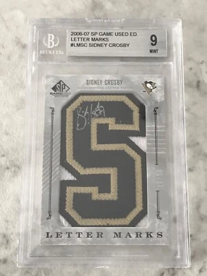 2006-07 Sp Game Used Letter Marks Sidney Crosby Letter S Auto /50 BGS 9 Auto 10 - Image 1 of 2