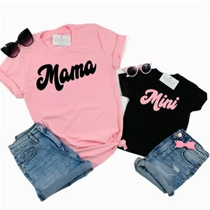 MAMA MINI SHIRTS, RETRO SHIRTS MATCHING MOM AND DAUGHTER TEES, GIFT FOR GIRL MOM - Picture 1 of 5