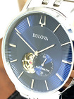 Bulova Men's Watch 96a247 American Clipper Automatic Blue Dial Silver Steel 42mm