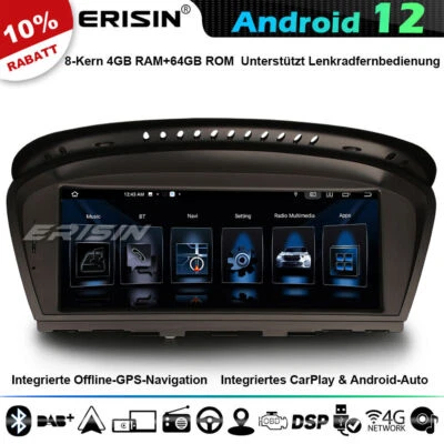 8.8” CarPlay Android 13 4G Autoradio BMW 3er E90 E91 5er E60 E61 6er E63 E64 CIC - Bild 1 von 4