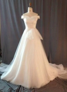 505/44L #9335 Wedding Dress Bridal Gown Off white Off shoulder size 14 NWT Tulle - Picture 1 of 2