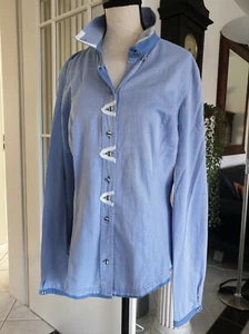 Langarm-Bluse / Gr. S von Elisa Cavaletti, blau - Bild 1 von 8
