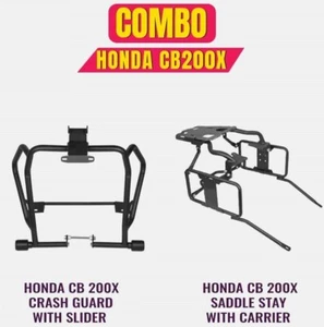 Crash Guard With Slider + Saddle stay With Carrier Combo Fit for HONDA CB 200 X - Bild 1 von 2