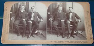 Antique Original Stereoview of President Theodore Roosevelt & Gov. Yates 1901