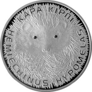 Long-spine Hedgehog HEMIECHINUS HYPOMELAS 500 Tenge 2013 Kazakhstan silver coin