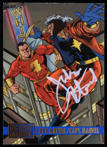 1995 Jackson Bostwick Signed Capt Marvel vs Captain Marvel Card (JSA Bostw LOA) Cover