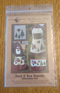 The Wooden Bear Quilt Designs Just Two Tea Towels Snowman Set - Picture 1 of 2