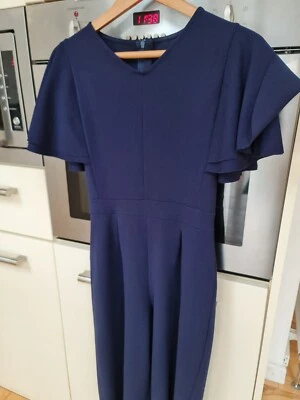 River Island Girls Blue Smart Casual Jump Suit Umbrella Sleeves Zip UK Age 11-12 - Image 1 of 4