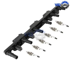 Ignition Coil 6 Iridium Spark Plug for Jeep Grand Cherokee Wrangler TJ UF296 4.0 - Foto 1 di 9