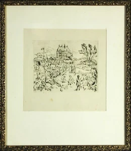 Grafik Radierung Landschaft Personenstaffage Otto Schoff Norddeutsch signiert - Picture 1 of 6