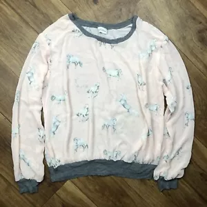 Gabriella Rocha Langarmshirt Damen Gr. XL rosa grau transparent Pferdeprint - Bild 1 von 9