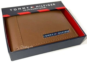 Tommy Hilfiger Men's RFID Protected Tan Leather Passcase Wallet_31TL22X063