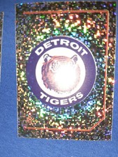 1992 Panini Stickers #113 Tigers Team Logo PACK PULL GLITTER SUPER RARE MVP HOF