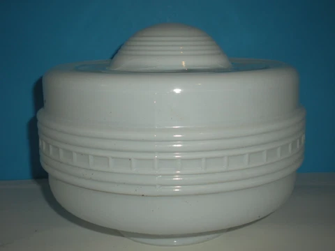 Art Deco Frosted/Clear Glass Shade Ceiling Light Fixture 4" fit vtg Cover