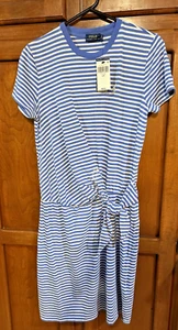Polo Ralph Lauren Lite abito estivo a righe blu e bianche taglia small, nuovo con etichetta - Foto 1 di 6