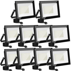 10x 50W LED Inundador Exterior Foco IP66 Foco Jardín con Enchufe - Imagen 1 de 11