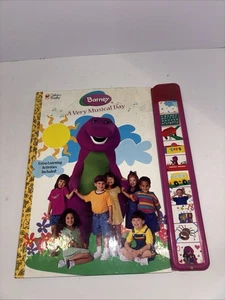 Vintage Learning Golden Books Barney A Very Musical Day Book Great Condition - Picture 1 of 7