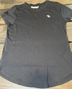 Abercrombie Black Tee 15/16 Boys Shirt Moose Logo - Picture 1 of 11