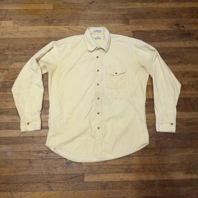Vintage Neiman Marcus Yellow Corduroy Button-Up Dress Long Sleeve Shirt Large - Image 1 of 4