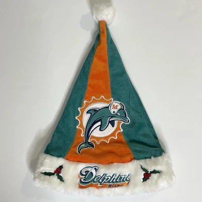 Vintage Y2K Forever Collectibles NFL Miami Dolphins Christmas Santa Hat - Image 1 of 4