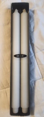 Velas ROOT nobleza 15 pulgadas de altura blancas conos nuevas en caja cera de abejas griega Foto 1 de 4