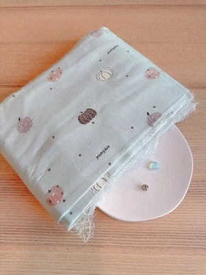 Tela de algodón de doble gasa estrecha calabaza 10 yardas para otoño Foto 1 de 3