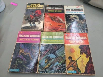 Edgar Rice Burroughs- Vintage Book Lot, 6- Science Fiction, Fantasy, Western Foto 1 de 4