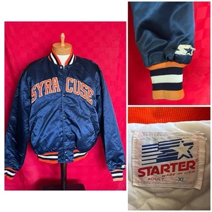 VINTAGE Starter Brand 80er 90s Syracuse Orange Jacket Size XL Satin - Bild 1 von 15