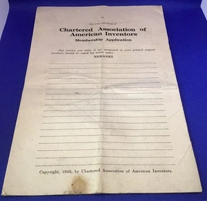 Invitación de membresía de la Asociación de Inventores Americanos 1926 Washington DC - Imagen 1 de 3