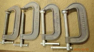 4 VINTAGE USA CRAFTSMAN MALLEABLE C-CLAMPS - Picture 1 of 13