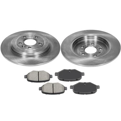 Rotores de freno traseros perforados negros y pastillas para Ford Explorer Edge Taurus Flex 3,5 L Foto 1 de 4